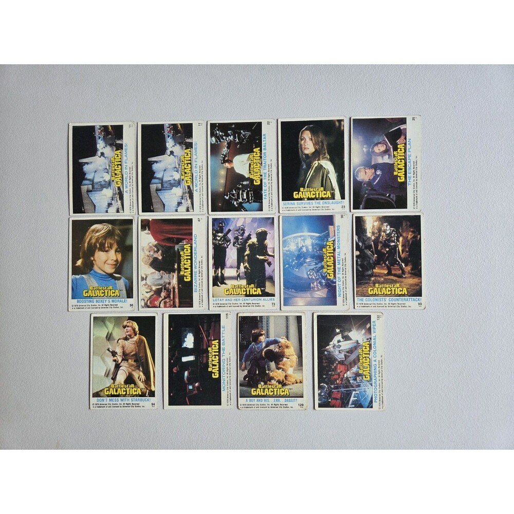 1978 Topps Battlestar Galactica Trading Cards Lot Of 14